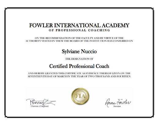 Sylviane Nuccio Certified Professional Coach
